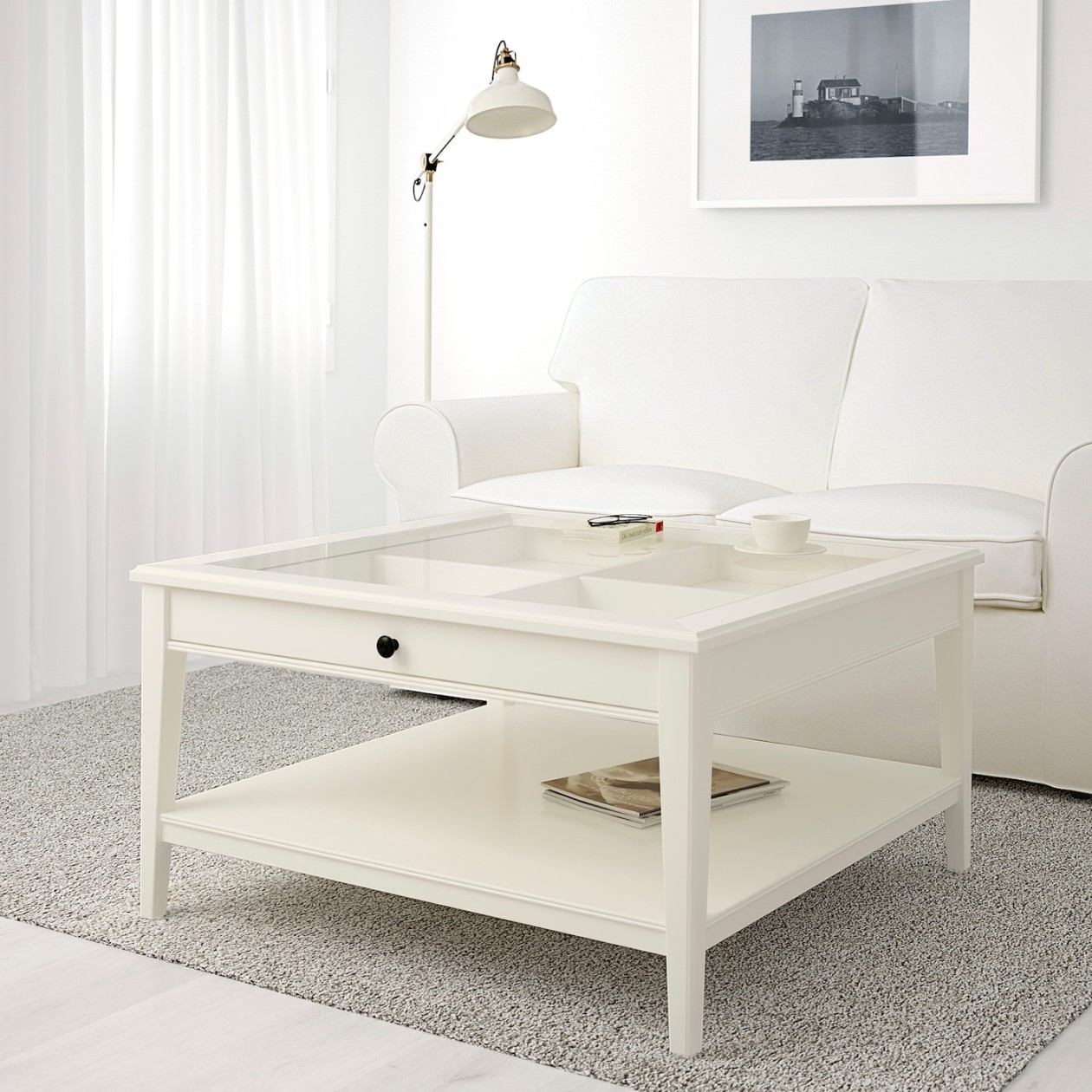 LIATORP Coffee table, white/glass, /x/" - IKEA